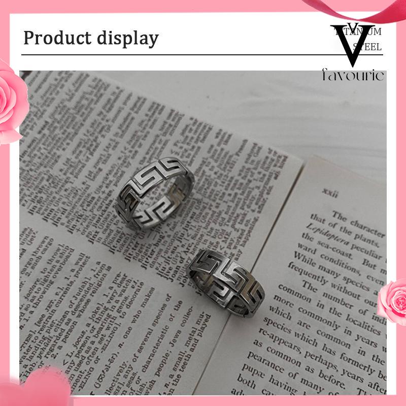 CODCODCincin Pola Zuma Cincin Pola Silver Aesthetic Ring Cincin Aesthetic Cincin Estetik Cincin Titanium Cincin Pria Cincin Wanita-FA-FA