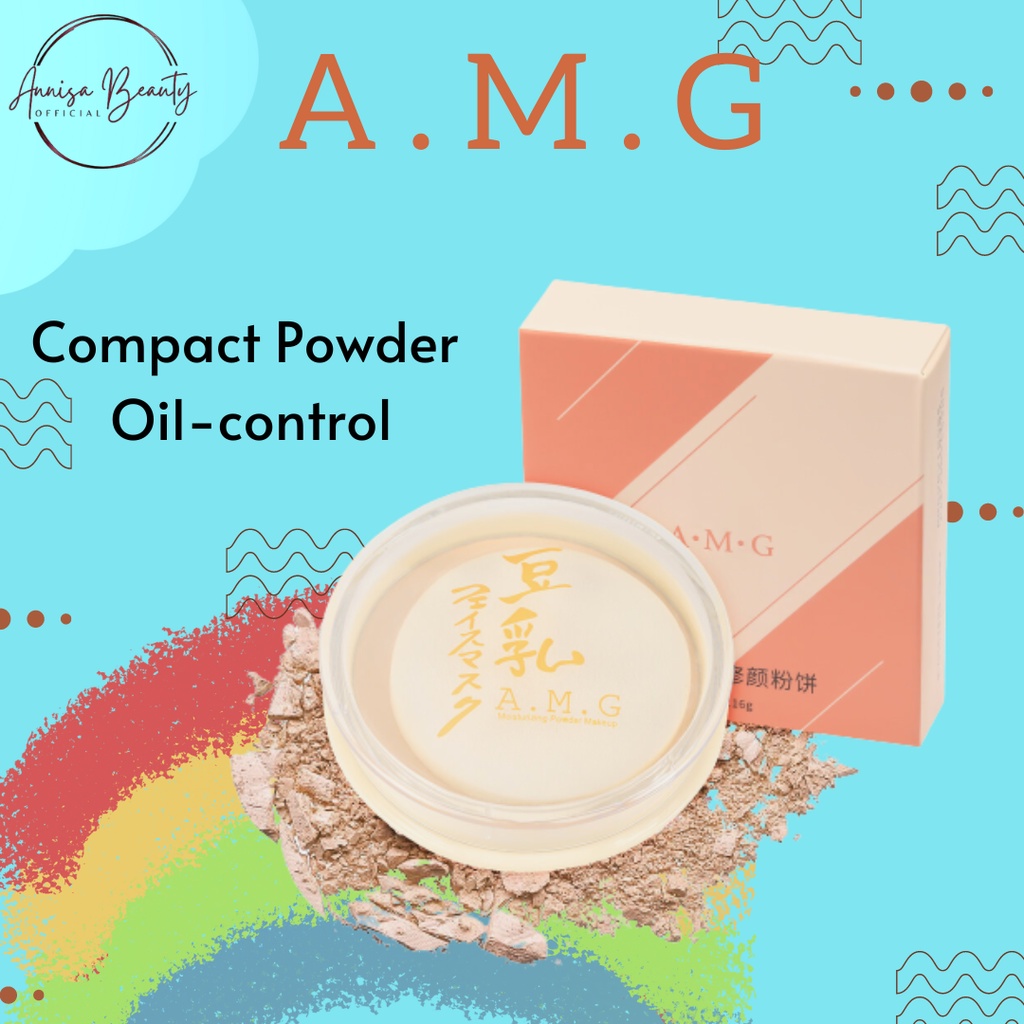 [Harga Promo]A.M.G  murah Compact Powder Bedak Padat Oil-control Hingga 12 Jam | Tahan Lama bedak tabur | Tahan Air-kosmetik