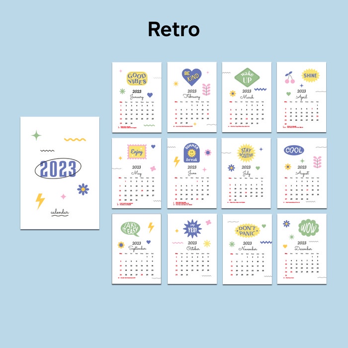 

✨NEW✨ - Kalender Meja / Kalender duduk / Cetak Kalender - Retro