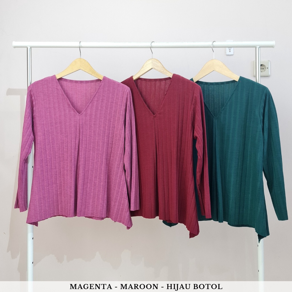 4416 theara knit long one set polos sleeves vee knit premium