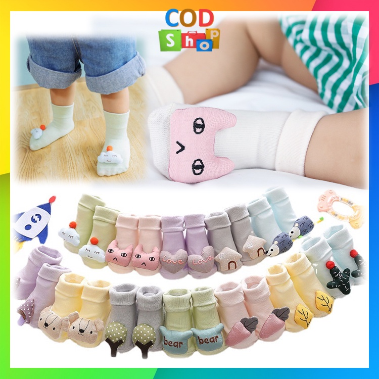 COD - K5661  Kaos kaki Bayi Anti Slip Kaos Kaki Unisex Bayi / Kaos Kaki Prewalker Bayi / Kaoskaki Motif Socks Kids / Kaos Kaki Anak Bayi Boneka Love Baby 3D Lucu Karakter