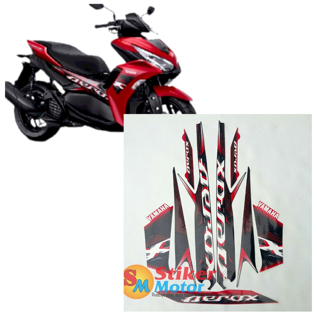 sticker motor yamaha aerox vva 155 2022 hitam merah