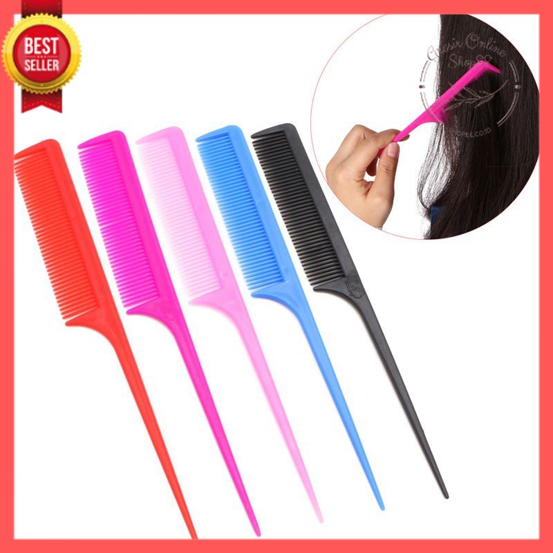 GOS -I115- Sisir Sasak Warna - Sisir Sasak Plastik Polos Warna Warni - Sisir Rambut 21cm