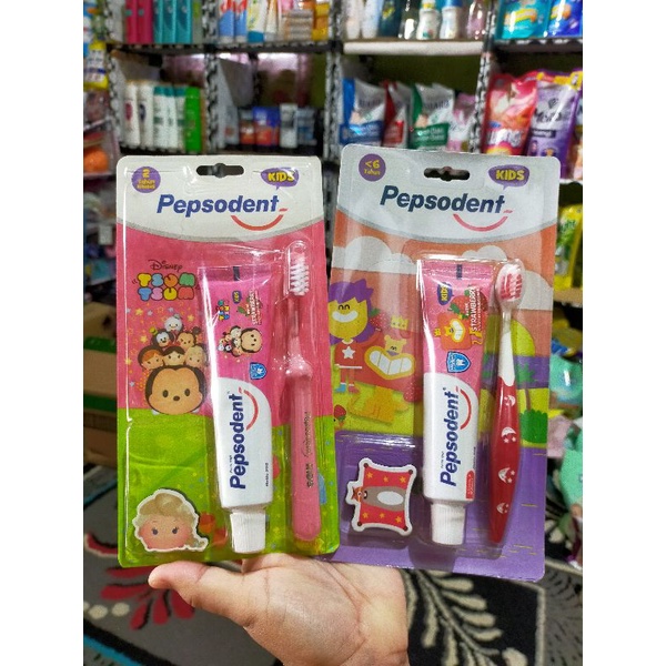 Pepsodent Kids Anak dibawah 6 thn pasta + sikat gigi