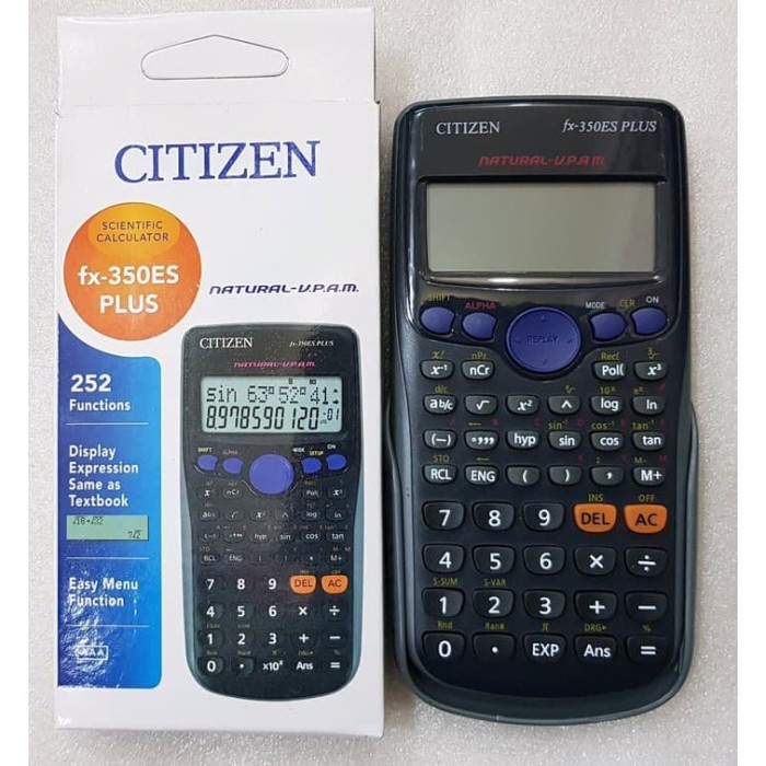 

KALKULATOR SCIENTIFIC CITIZEN FX-350ES PLUS KOMPLIT 252 FUNCTIONS CALC #ORIGINAL