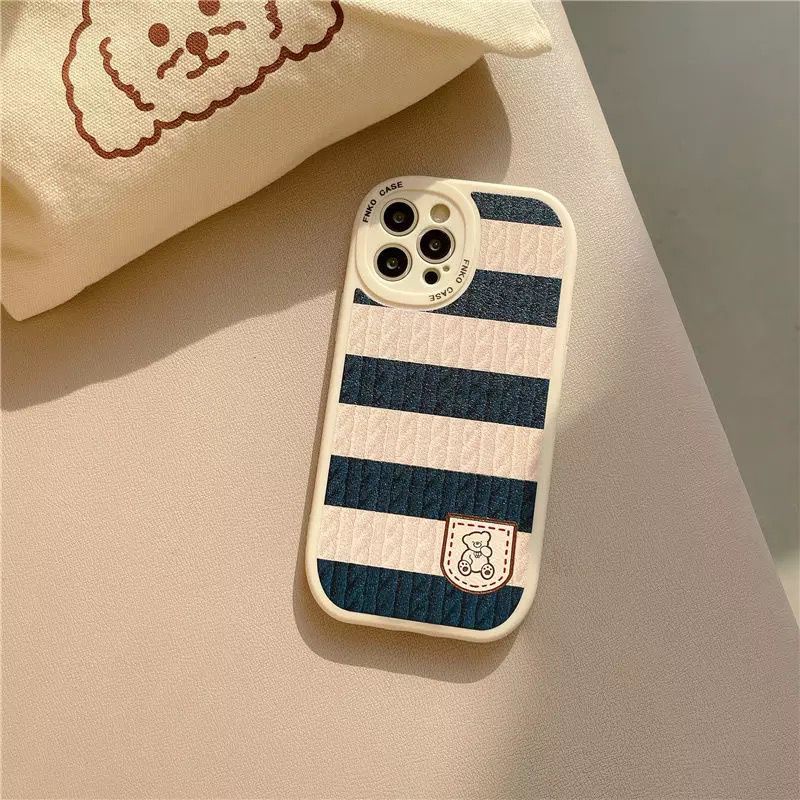 Silikon Oval Fnko Motif Strip Bear For samsung A04 A04S A03S A13 A03 Redmi 9A 9C 10A 10C Iphone XR 11