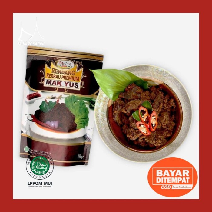 

⭐BISA COD⭐ Rendang Daging Kerbau Mak Yus Makanan Siap saji Lauk Instan Maknyus