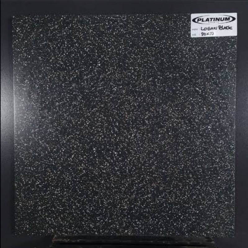 Keramik cutting kasar 50x50 Logan black kw1 hitam bintik