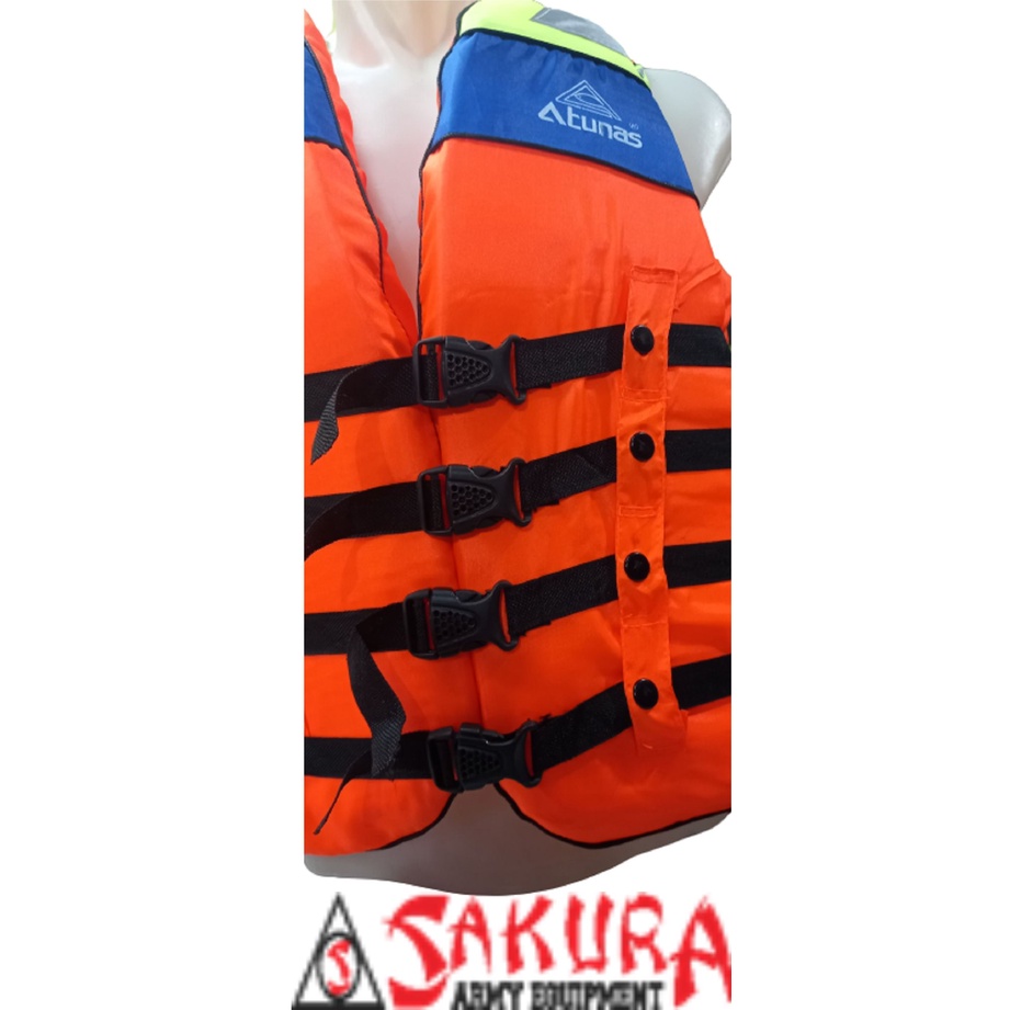 Rompi Pelampung Atunas Tali Hitam Life Jacket Pelampung Renang