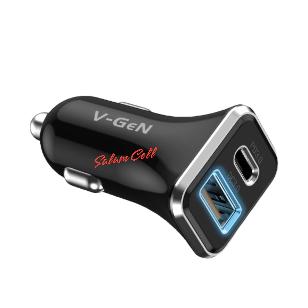 Charger Mobil/Motor V-Gen VCC-22 Fast Car Charger 38W Original Vgen Garansi Resmi