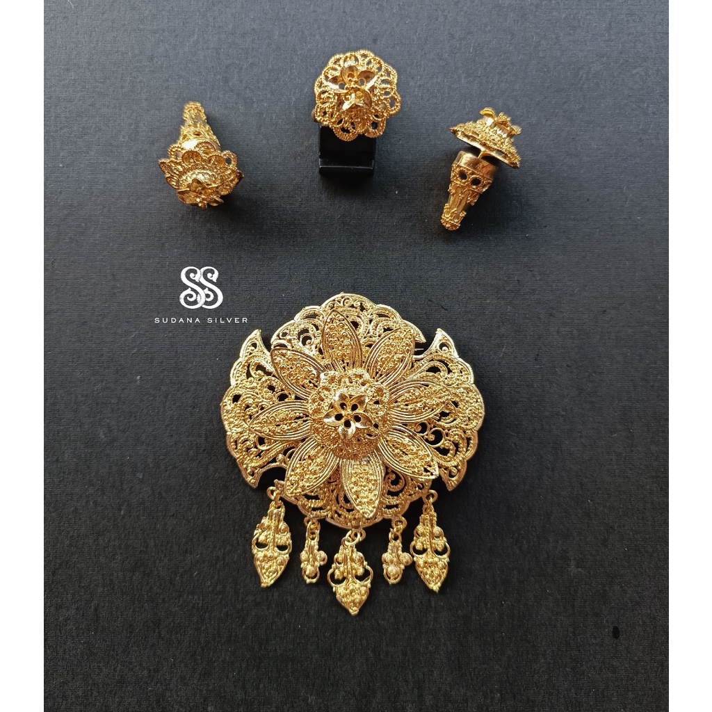 Set Bros Alpaka Mahadewi Gold Polos Bali