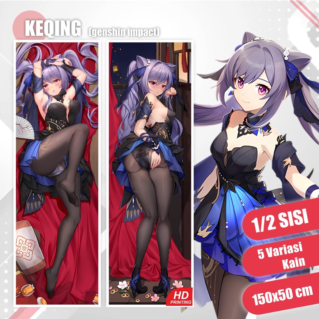 Dakimakura Keqing Genshin Impact 150x50 cm (Cover Only)