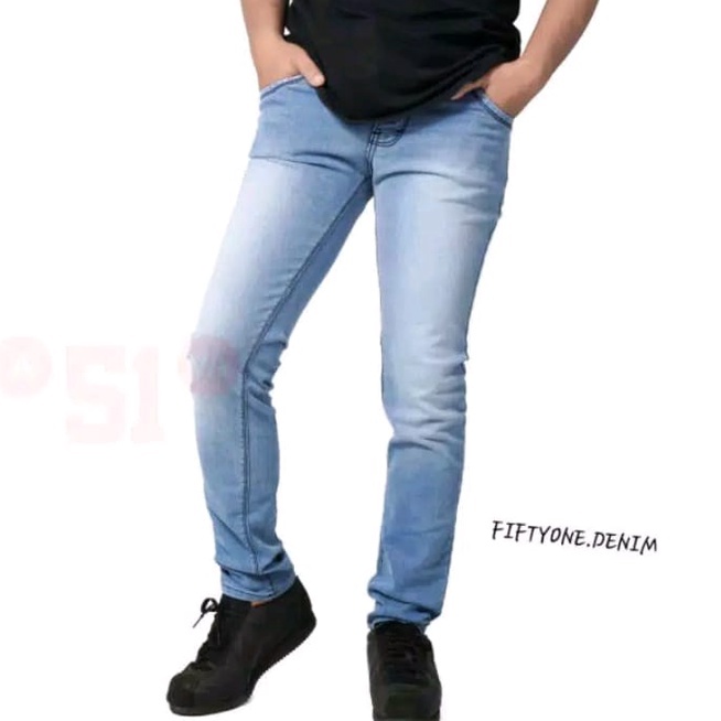 FIFTYONE DENIM - Celana panjang pria denim - skinny pensil strech melar model Casual slim fit