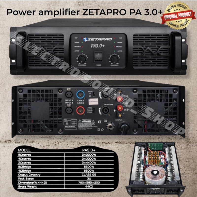 POWER AMPLIFIER ZETAPRO PA 3.0+ / Power Ampli Zetapro PA 3.0 + / Zetapro Original