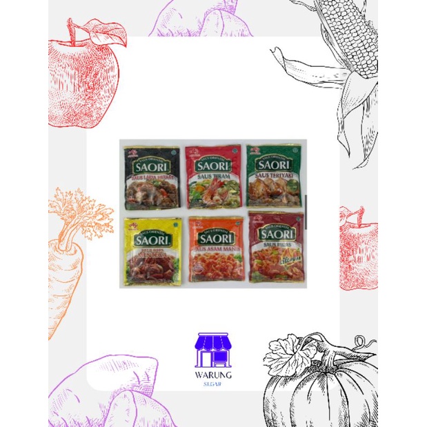 

SAORI / LADA HITAM / SAUS TIRAM / SAUS TERIYAKI / ASAM MANIS / MENTEGA 23 ML