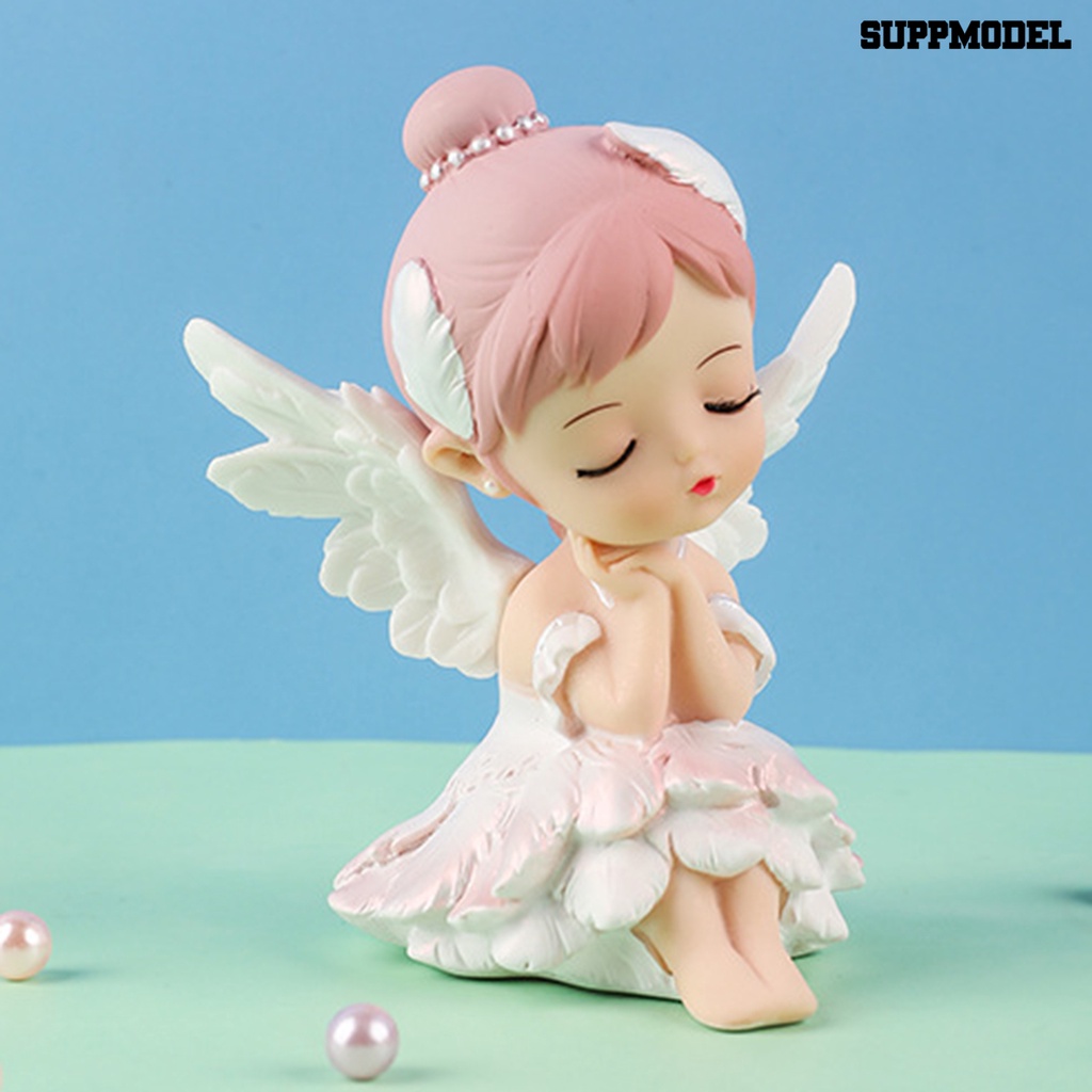 [Dekorasi] Patung Gadis Realistis Kartun Ornamen Mobil Mini Patung Malaikat Dekorasi Rumah