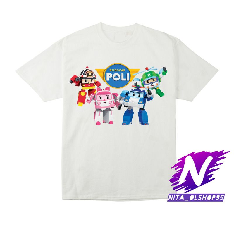 ROBOCAR POLI kaos anak mobil robocar polisi poli