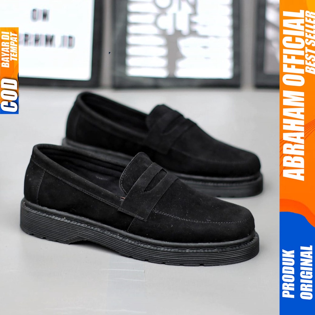 Sepatu Formal Pantofel Kerja Pria Docmart Low Boots Hitam Abraham BERNAD