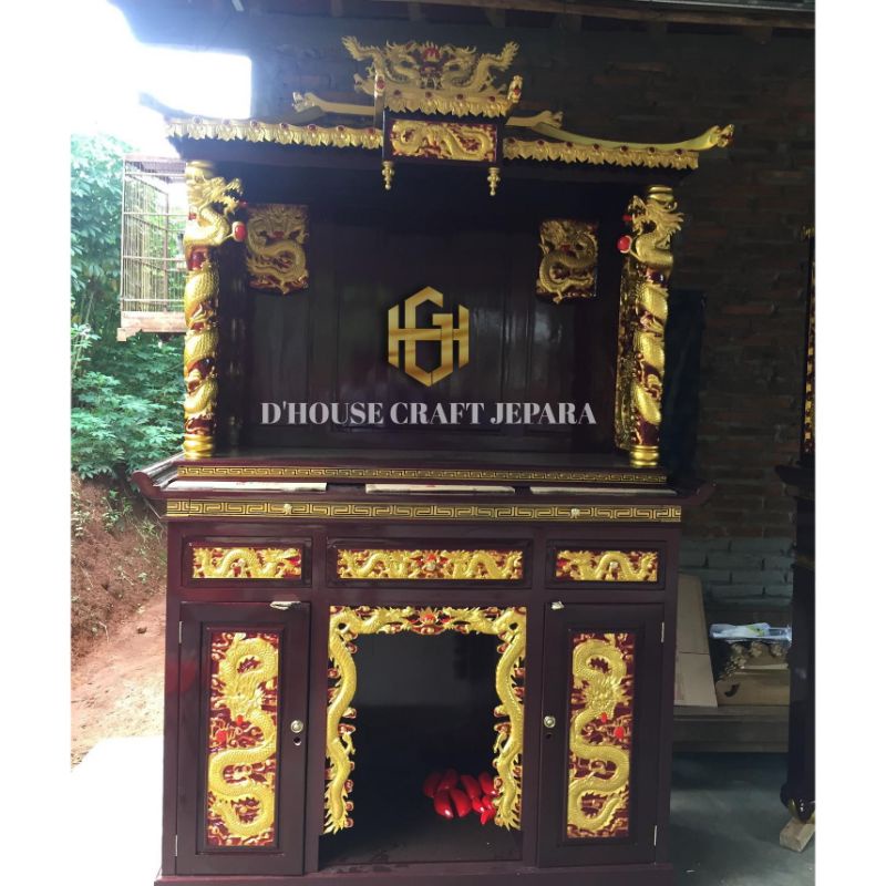 Jual Meja Altar Sembahyang Full Ukiran Naga Kayu Jati Tua Shopee