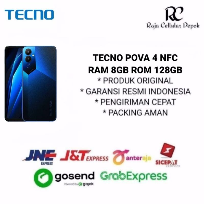 TECNO POVA 4 NFC RAM 8GB ROM 128GB - GARANSI RESMI