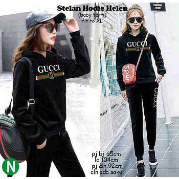 PIK - Setelan Hoodie Helen XL(61168), XXL(66121), 3XL(75198) / Best Seller / Setelan Olahraga Wanita / Set Senam Wanita / Celana dan Baju Wanita Muslim/ COD