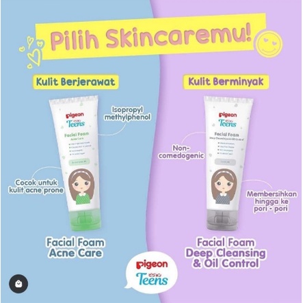 PIGEON Teens Facial Foam for All Skin Types / Acne Care Daily Mild Cleansing / Sabun Muka