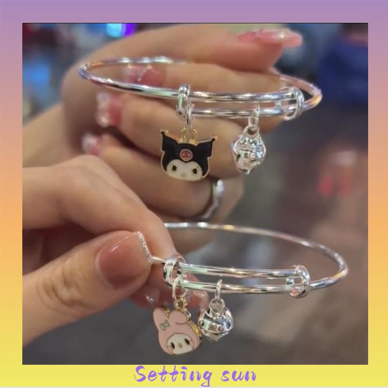 Gelang Kartun Wanita Cinnamoroll Dog Kuromi Sahabat Pasangan yang Dapat Disesuaikan Fashion Korea TN