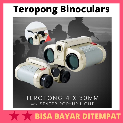 Scope Teropong 4 x 30mm Binoculars with Senter Pop-Up Light / Teropong Binocular Binokular Binokuler