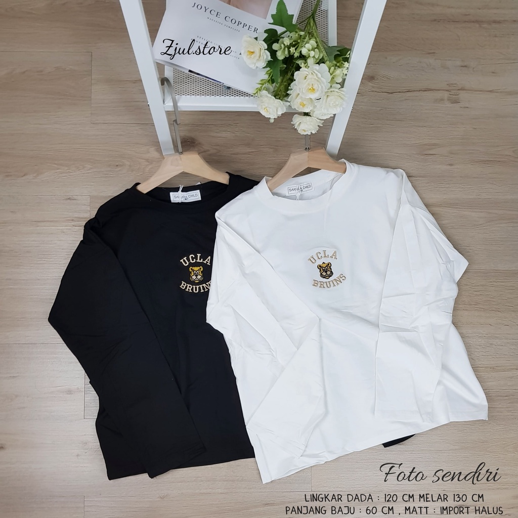 ZJUL (COD) - KAOS WANITA UCLA BRUINS IMPORT LENGAN PANJANG / KAOS OVERSIZE / PAKAIAN WANITA IMPORT /
