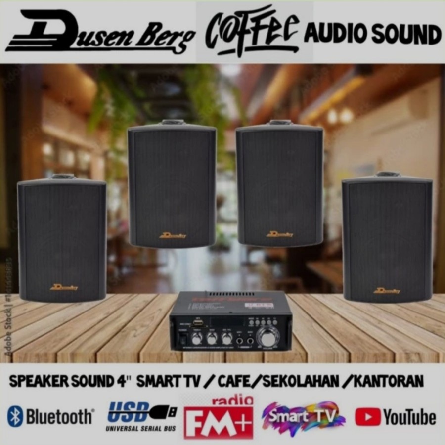 PAKET SOUND SYSTEM CAFE RESTO SPEAKER DUSENBERG 5 INCH 4 SPEAKER ( SET 1 )