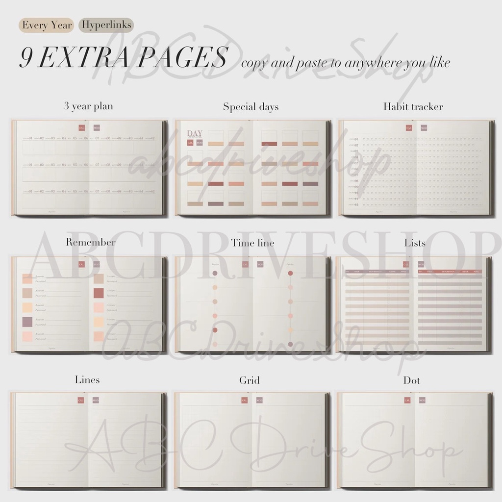 Digital Planner - Undated 3 Years Diary