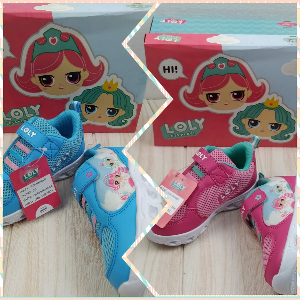 Sepatu anak ARDILES LIMITED EDITION LOLY bisa nyala lampu kelip kelip perempuan cewek tk paud balita