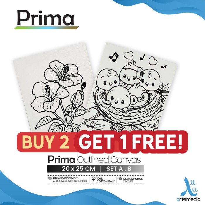 

Kanvas Kanvas Lukis Bergambar Prima Outlined 20X25Cm Cotton Canvas