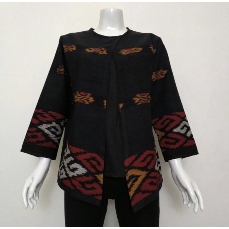 blazer tenun motif toraja original hijau L1