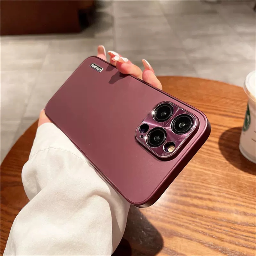 Casing Lensa Pelindung Kamera Berbiji CD Logam iPhone 14 Pro Max Plus case Iphone13 12 Pro Max 11promax Mewah Sepenuhnya Tertutup matte matte shockproof hard back