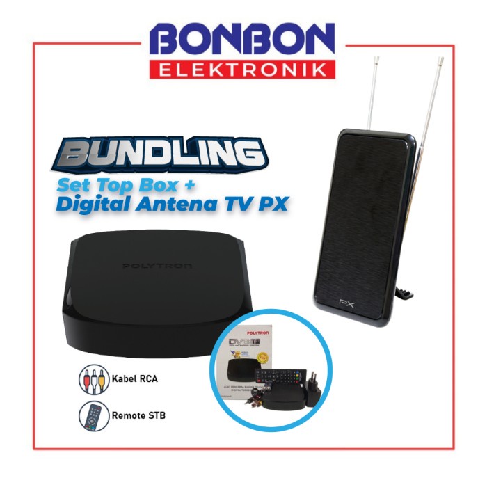 TERMURAH Bundling Polytron Set Top Box PDV-700T2 + Antena Digital PX DA-1401NP /SET TOP BOX TV