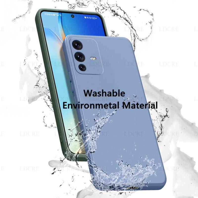 Untuk Vivo V23 5G Case Liquid Square Karet Silikon Shockproof Case Untuk Vivo S12 S10 S10e Pro