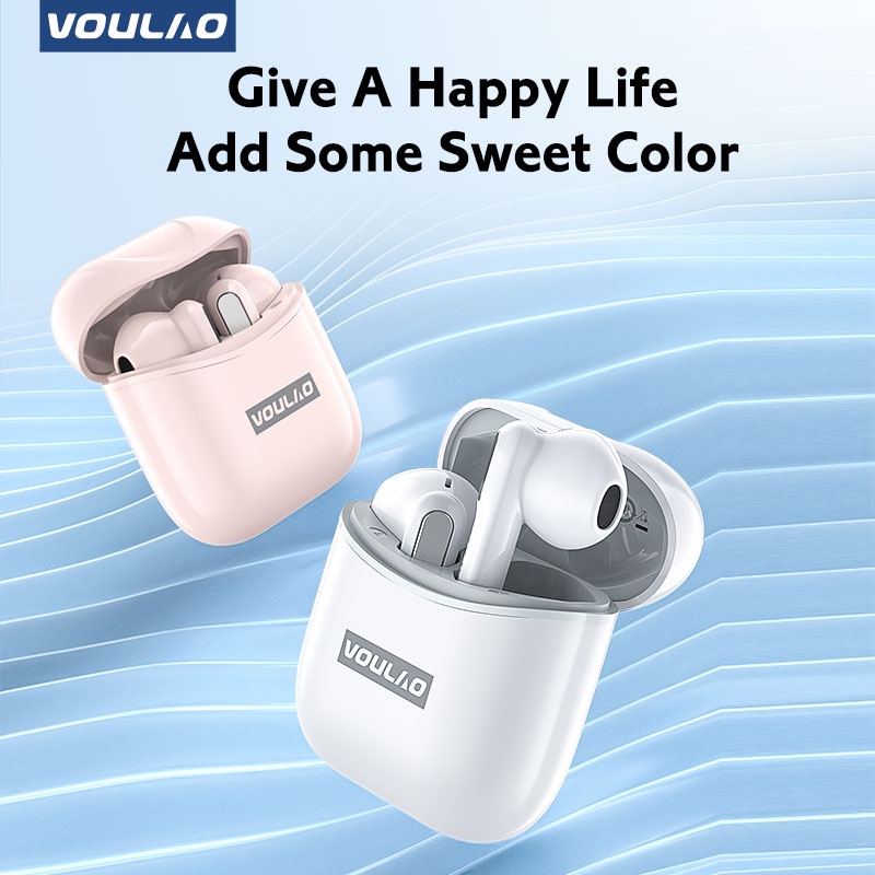 VOULAO TWS  Earphone  headset bluetooth 5.3 Wireless Gaming Earbuds HIFI Mendukung Android/IOS With Microphone HIFI Stereo