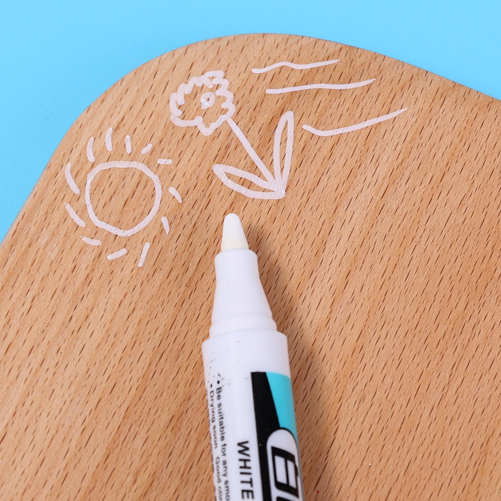 0.7/1.0/2.5mm Perlengkapan Alat Tulis Kantor Sekolah Logam Keramik Woodworking Mewarnai Alat Penanda Putih Cepat Kering Pena Graffiti Tahan Lama Spidol Plastik