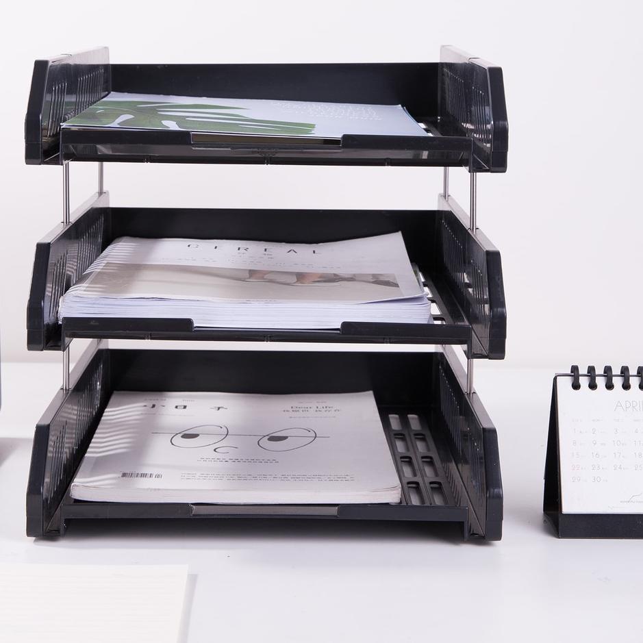 

[KODE PRODUK NBKYT6797] Deli File Tray / Rak File Susun Bahan Plastik 2/3 Tingkat E920X