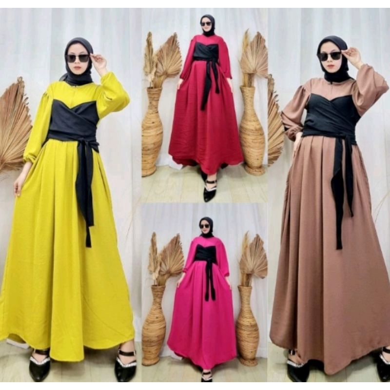 GAMIS LESTI/ LESTI gamis kekinian/Muafiifashion.id