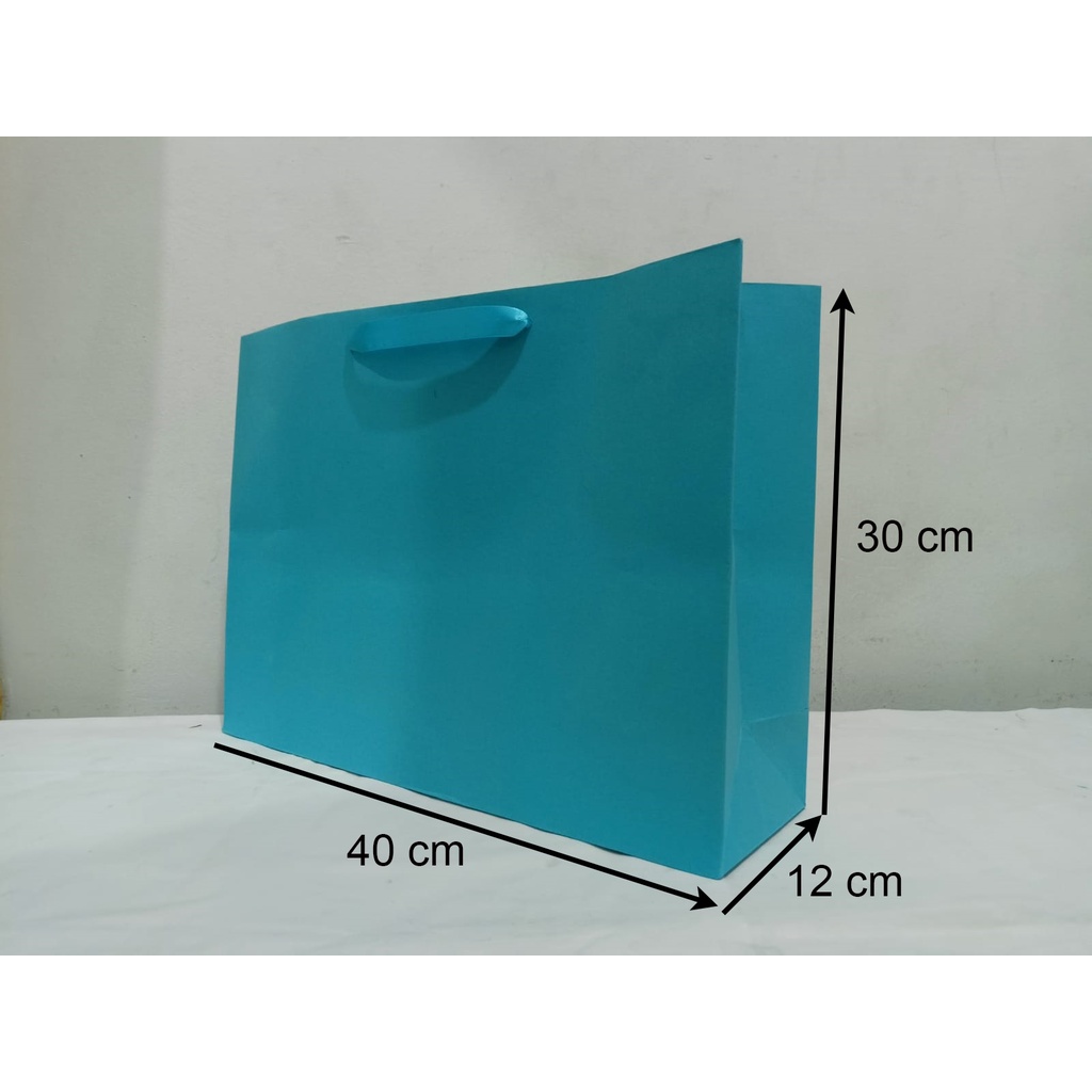 PaperBag Polos - Buffalo  Biru  - 40cm x 12cm x 30cm