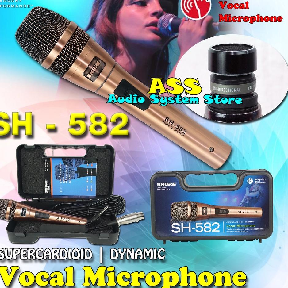 Borong Terkini MIC KABEL SH 582 + KOPER / Microphone Cable SHURE SH - 582 / Mic Dynamic SH-582 / Microphone SH582