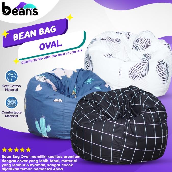 Promo Bean Bag Oval Motif - Termasuk Isi - Bean Bag Varian Motif