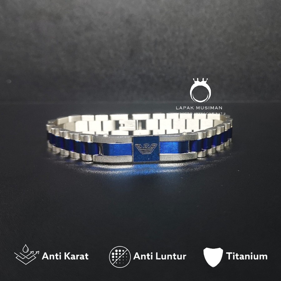 [Bayar Di Tempat] Gelang Pria Titanium Anti Karat Model Keren Anti Karat Kualitas Super