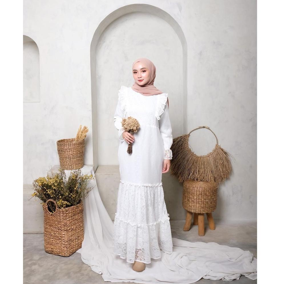 AO.11De22g ‣ SYF07 Busana Muslim Wanita Dilwa Dress Putih