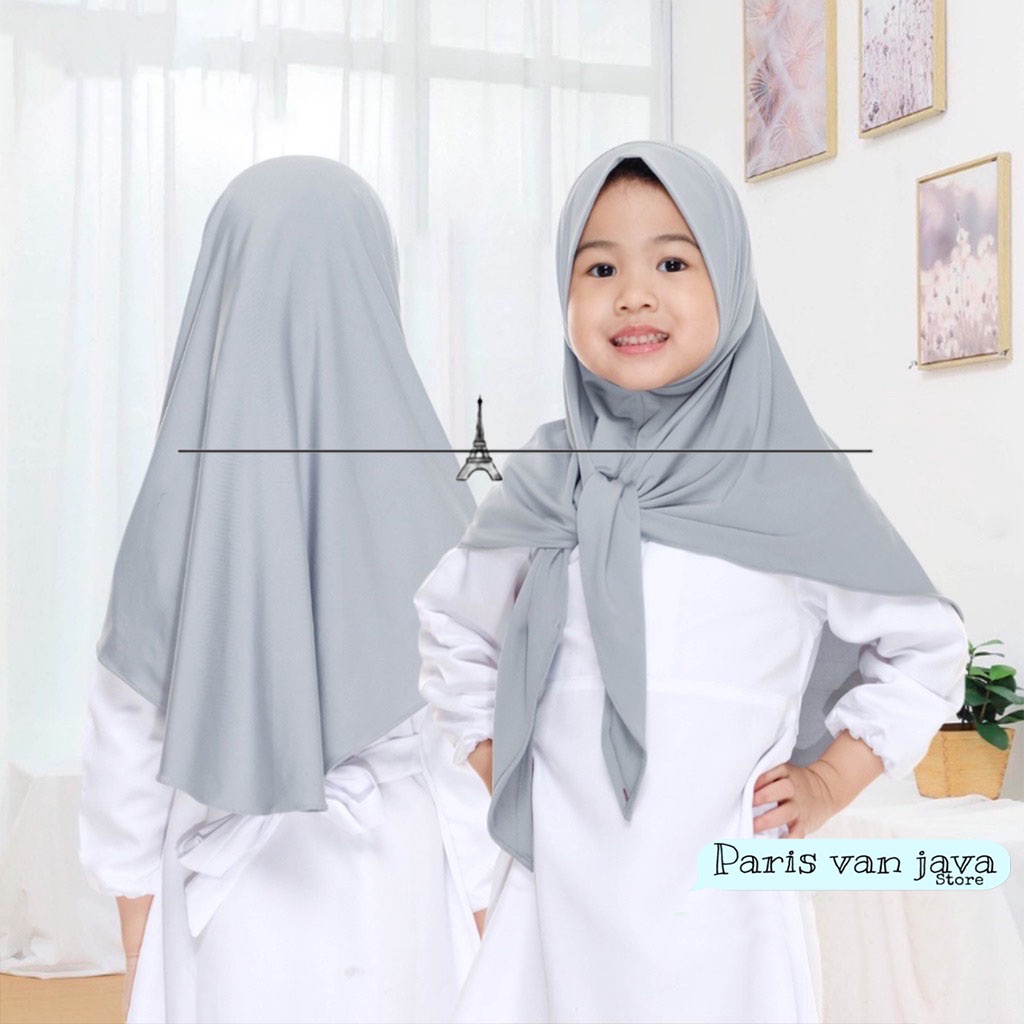 Hijab Segitiga Instan Jersey Anak Remaja 7 - 13 Tahun | Jiilbab Segitiga  Instan Jersey Anak Remaja