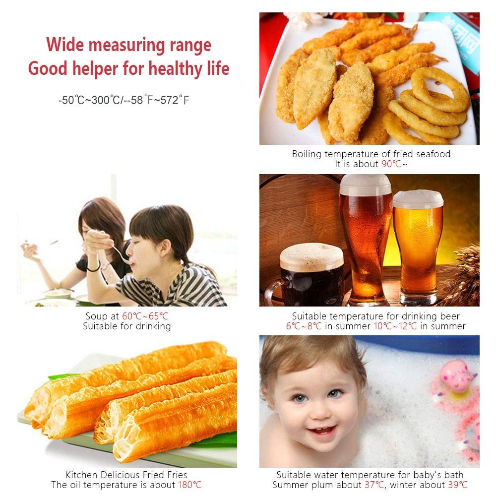 Solighter Termometer Makanan Digital Anti Air Barbekyu Alat Masak Untuk Daging BBQ Makanan Minyak Dapur Pengukur Suhu