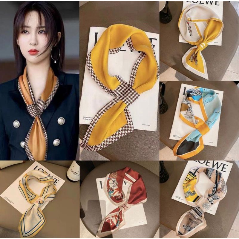 AESTETHIC KOREAN SILK SCARF/SYAL SUTRA KOREA MULTIFUNGSI UNTUK RAMBUT BAJU TAS SYAL SUTRA SCRAF LEHER SCARF RAMBUT IKAT RAMBUT AKSESORIS RAMBUT