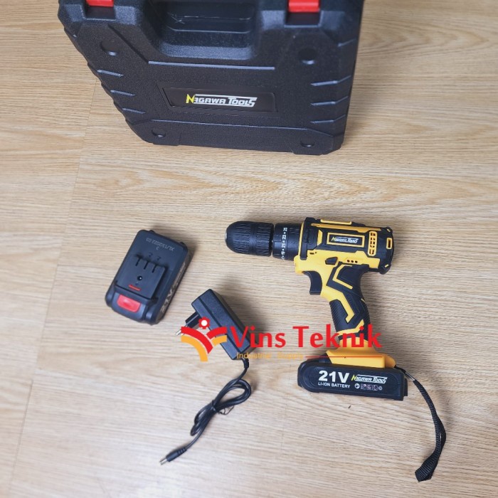Cordless Hammer Drill Nagawa Ncd2113 Mesin Bor Tembok Baterai Set 13Mm